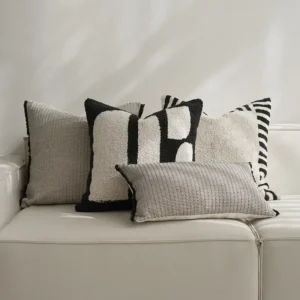 Grey Polyester Linen Cushion Fabric 24CU-033