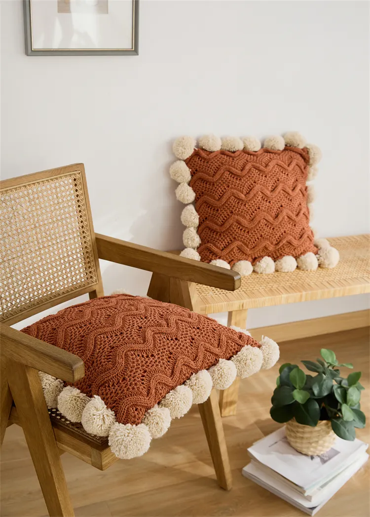 Sand Beige Printed Velvet Cushion Fabric 24CU-035 - Image 5